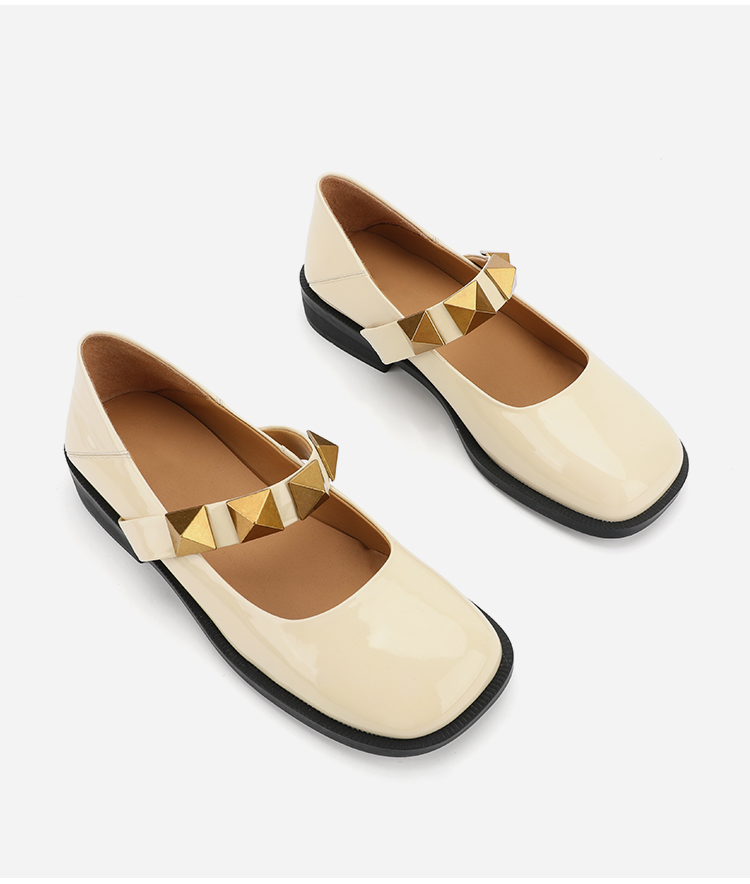 Non Slip Women Flat Leather Shoes , Ladies Beautiful Women Mary Jane Shoes