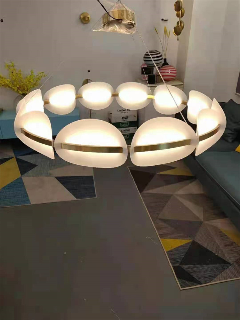 Modern Acrylic LED Chandeliers Living Room Creative Nordic Atmospheric Restaurant Ring Chandelier(WH-AP-558)