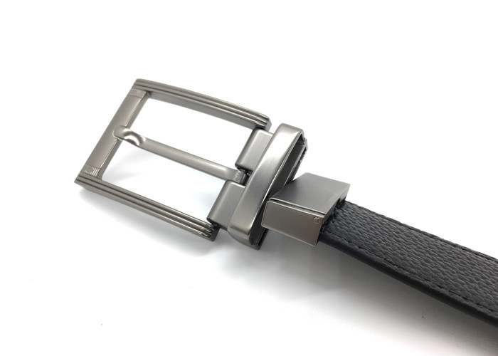 Double Sides Rotatable Pin Buckle Mens Reversible Belt