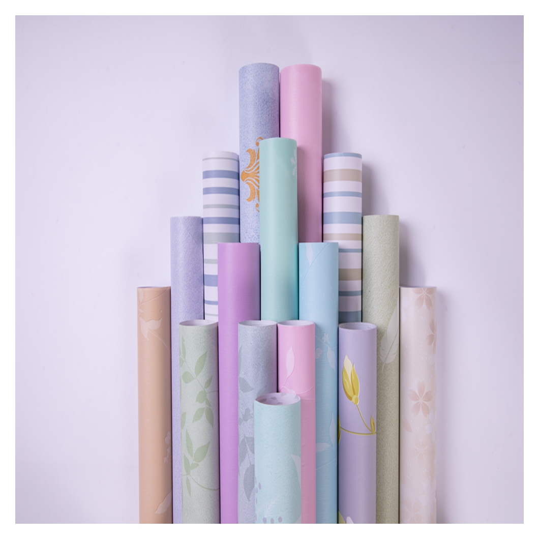 Smoke Proof Pink Fabric Wall Paper For Girls Peel Off Stick Textured Fabric Wallpaper