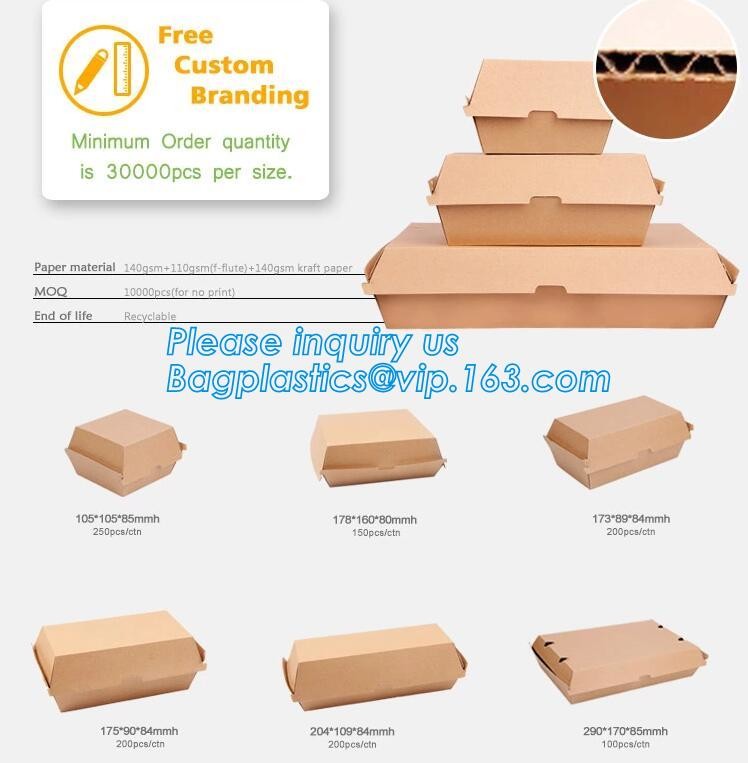 Cheap Cardboard foldable kraft paper lunch box with window,Lunch noodle fast food kraft paper box by customized logo pri