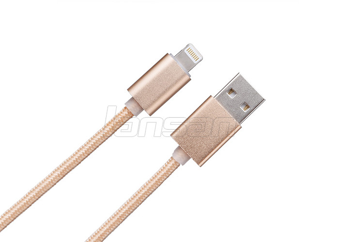 1m Nylon Insulated Micro USB Charging Cable , USB Data Sync Cable For Android Mobile