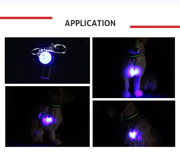 Metal Waterpoof Flashing LED Safety Collar Light For Night With 3 Batteries