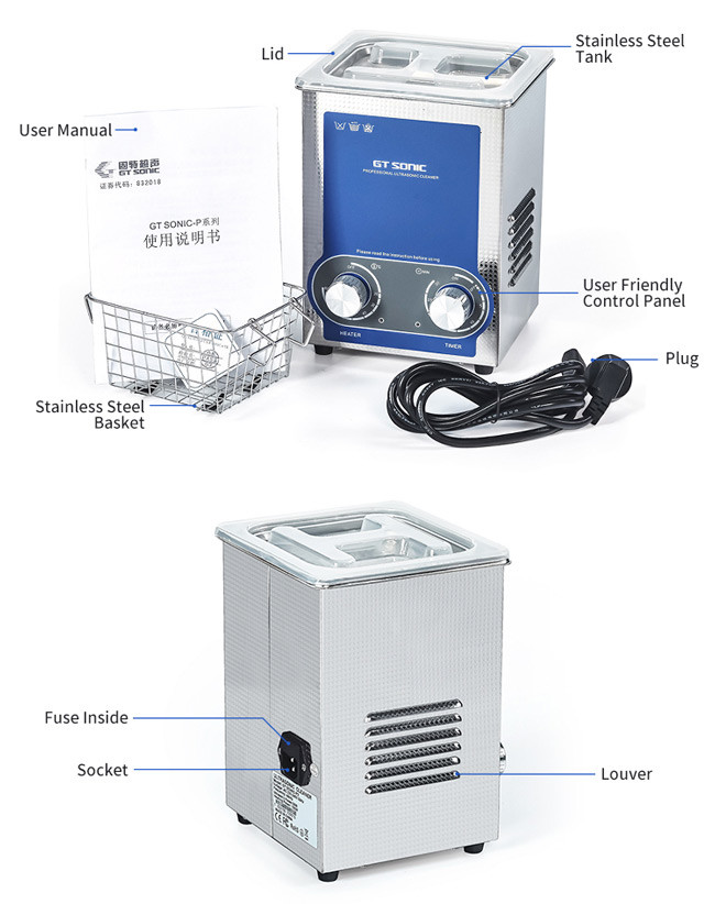 GT SONIC P2 Small Ultrasonic Cleaner