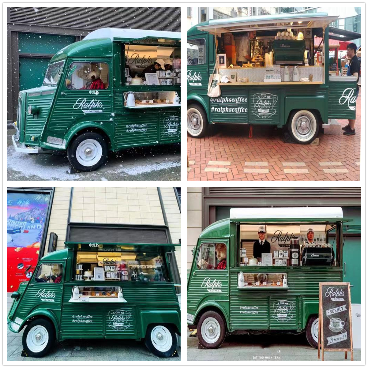 Portable Mobile Food Kiosk Stall Electric Four Wheel Vending Cart for On-the-go Needs