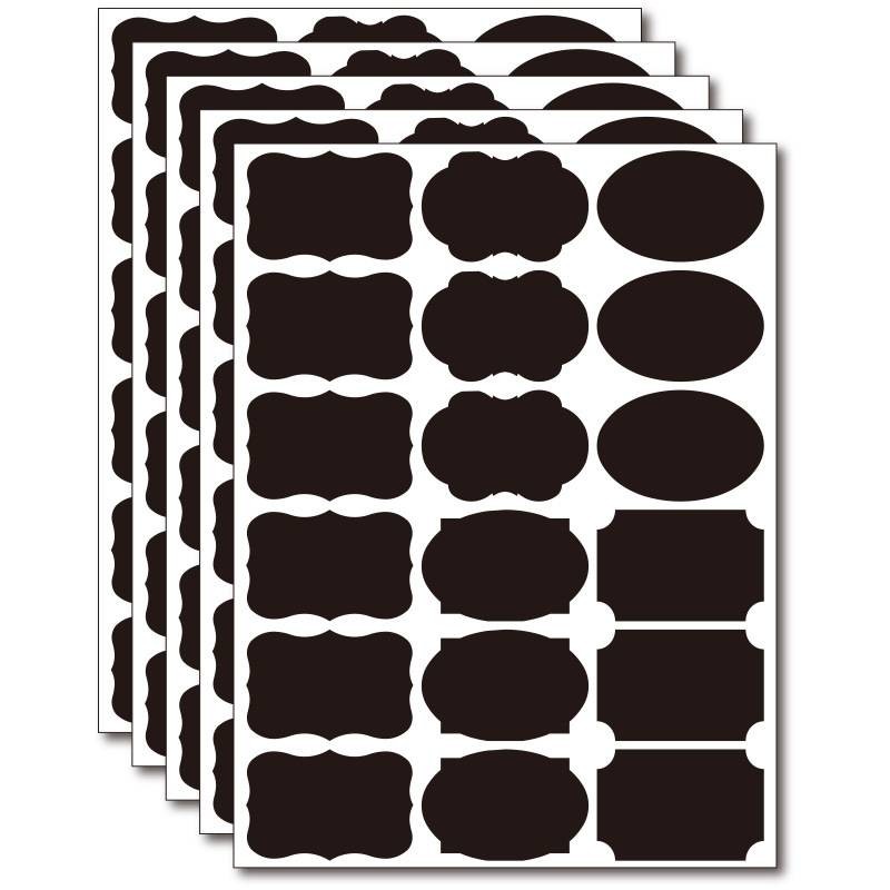 Dry Erase Removable Labels Black Reusable Bottle Labels