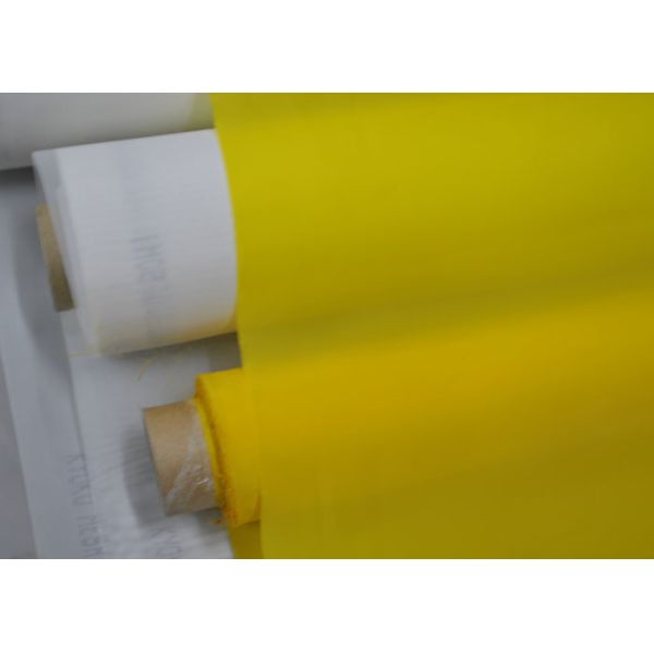 Quality White / Yellow Custom Screen Printing Polyester Fabric 55 Thread No Surface Treatment for sale