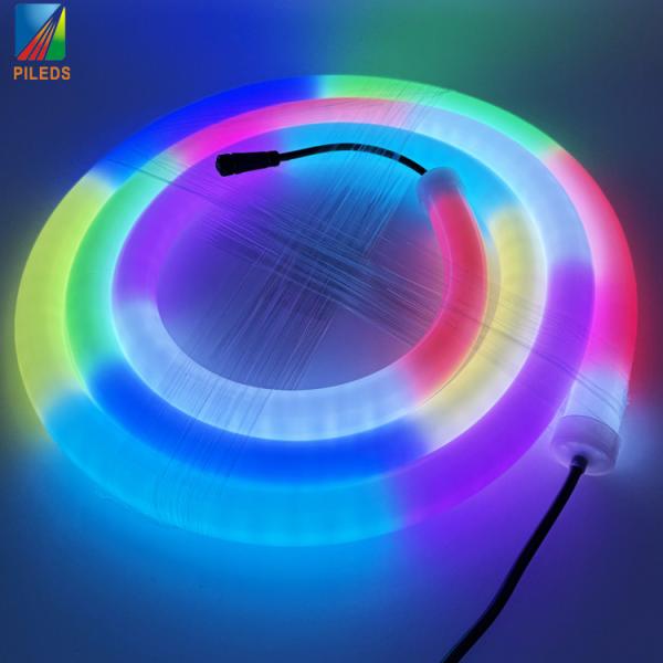 30mm Diameter 360 Degree Flexible LED Neon Strip Tube IP66 Length Silicone Body