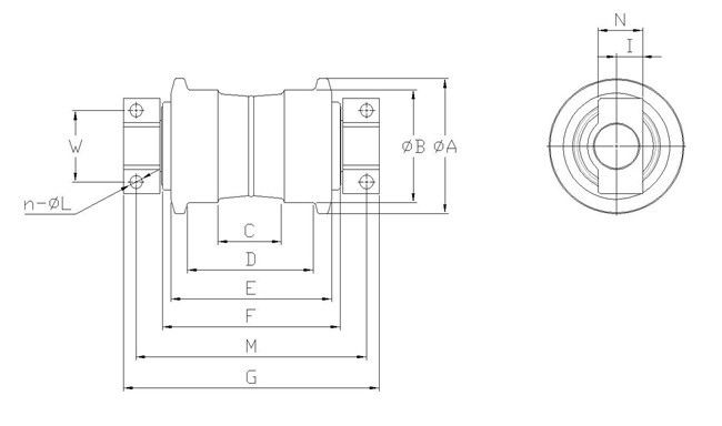 Aftermarket EC210 Excavator Track Roller Assembly Undercarriage Parts