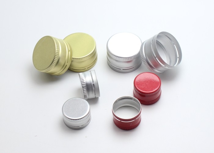 20mm 28mm Aluminium Pilfer Proof Caps , Aluminium Ropp Caps For Glass Bottle