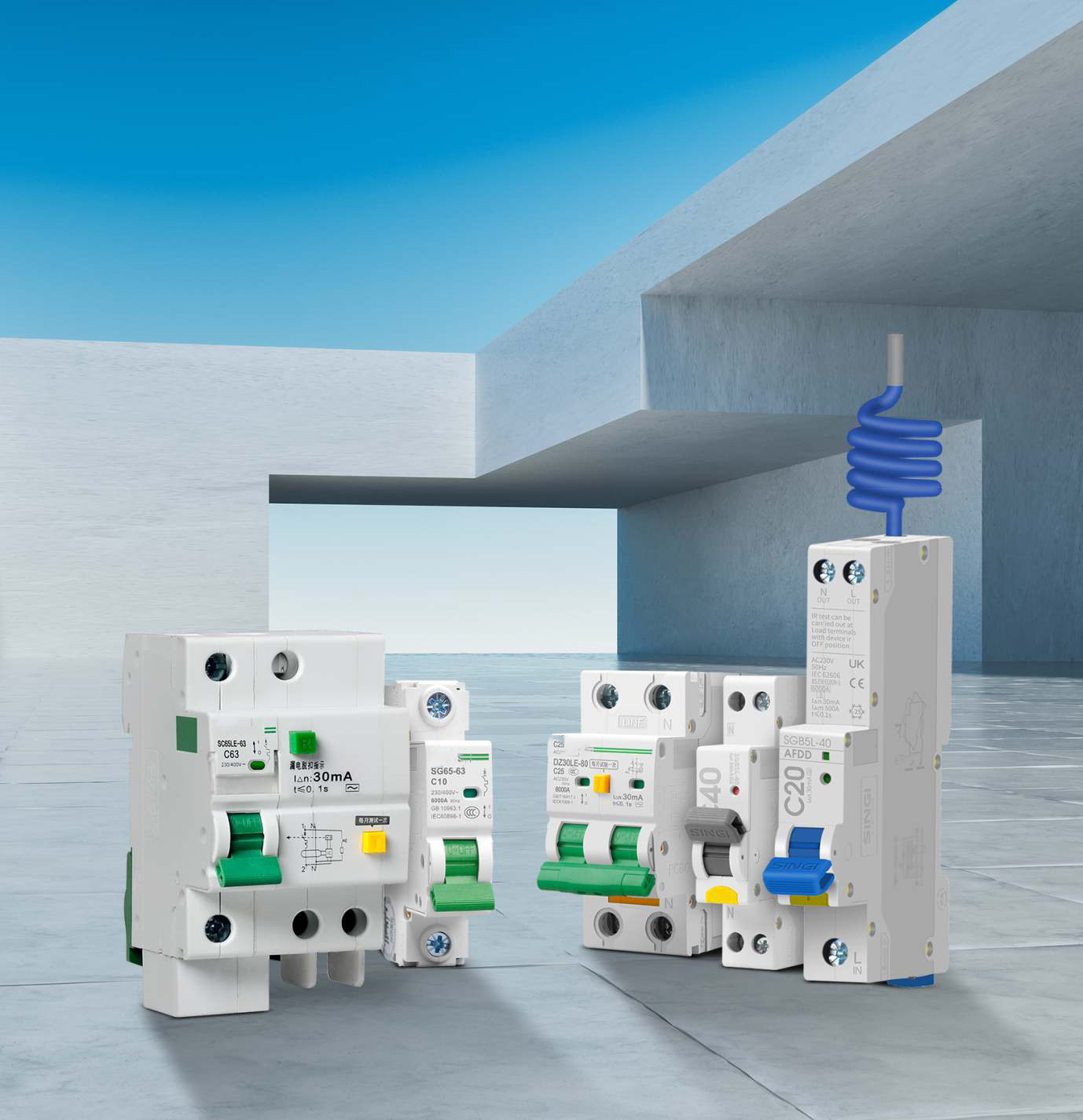 SWMLE-100 Earth Leakage Circuit Breaker SERIES RCBO 1P 2P Leakage Protector for Power Distribution Protection