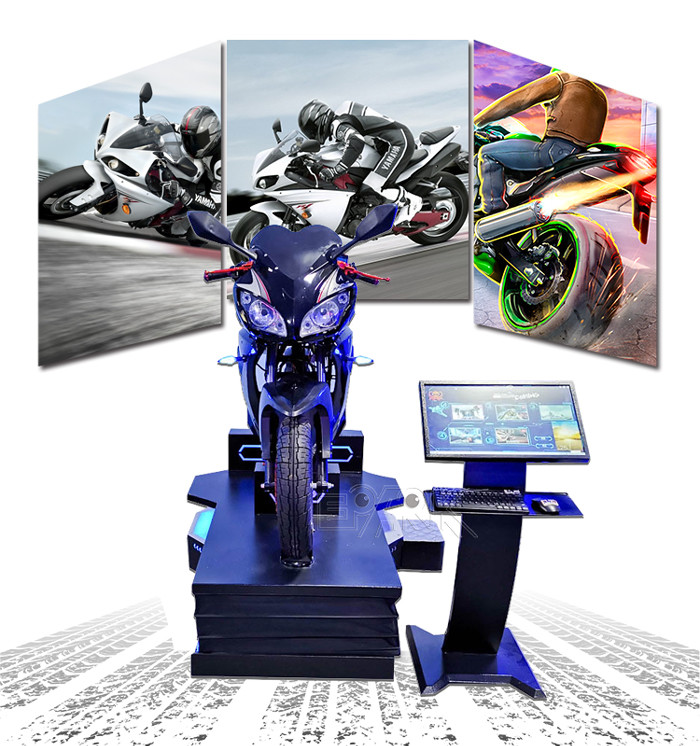 Theme Park VR Motorcycle Driving Simulator Electric Dynamic Platform