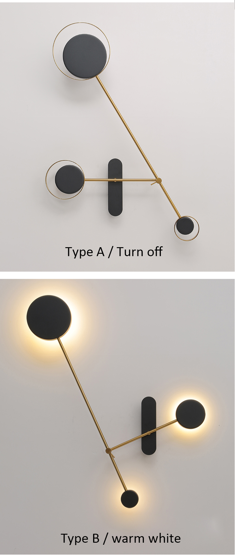 Modern minimalist wall light Home Bedroom swing arm lamp Adjustable Black loft round wall light(WH-OR-258)