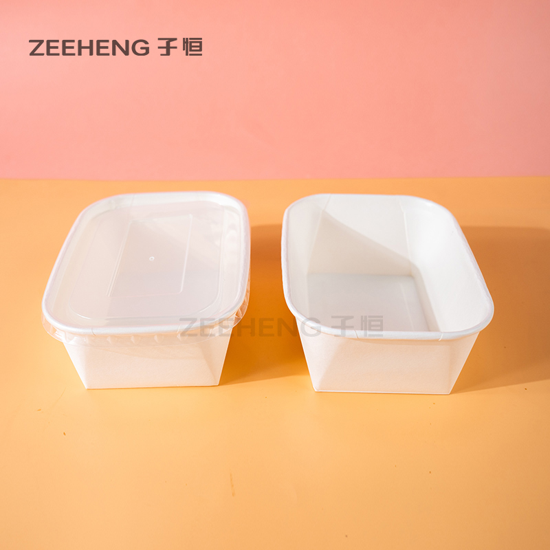 Biodegradable Rectangle Takeaway Bowl Kraft Paper Food Container