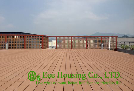 100% Recycled Outdoor WPC decking With Wood Color, Easy Installation and Environmental Friendly