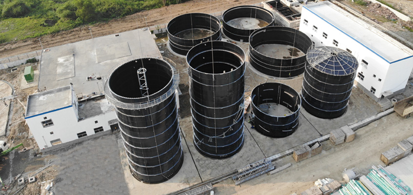 Glass Fused to Steel Tanks For Dairy Plant Wastewater Treatment 