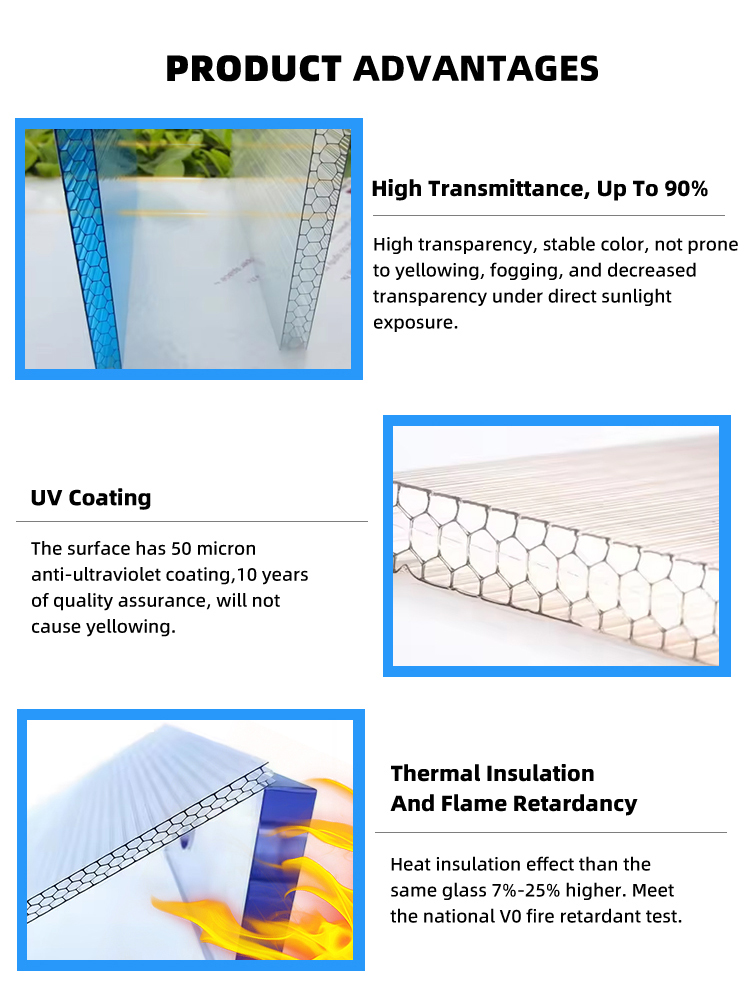High Strength Cost Effective Clear Plastic Polycarbonate / PC Corrugated Transparent Roofing Sheet for Shed