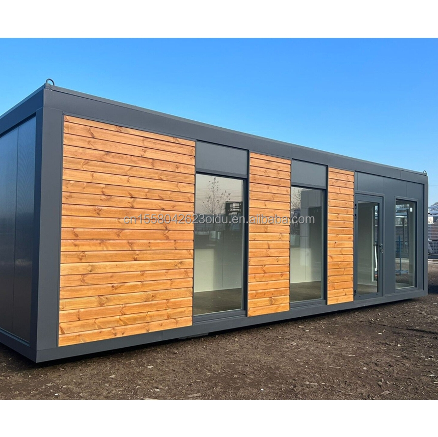 Customized Color Wooden Homes for Family Made of Steel Sandwich Panel and Galvanized Steel Square Tubes