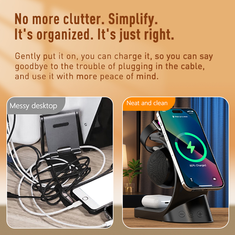 5W Output Power Magnetic Charging Station for iPhone Portable Speakers Earphone and Watch