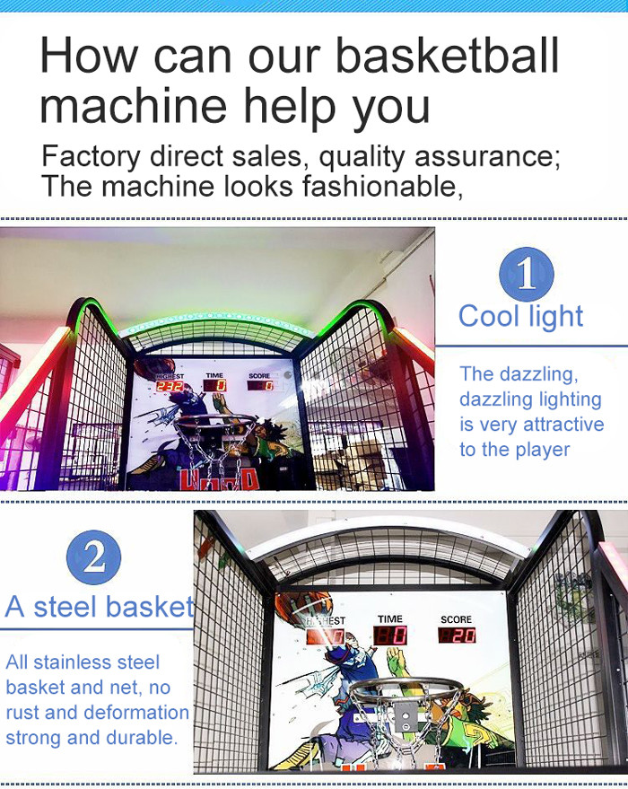 350W Screen Arcade Basketball Game Machine For Adults