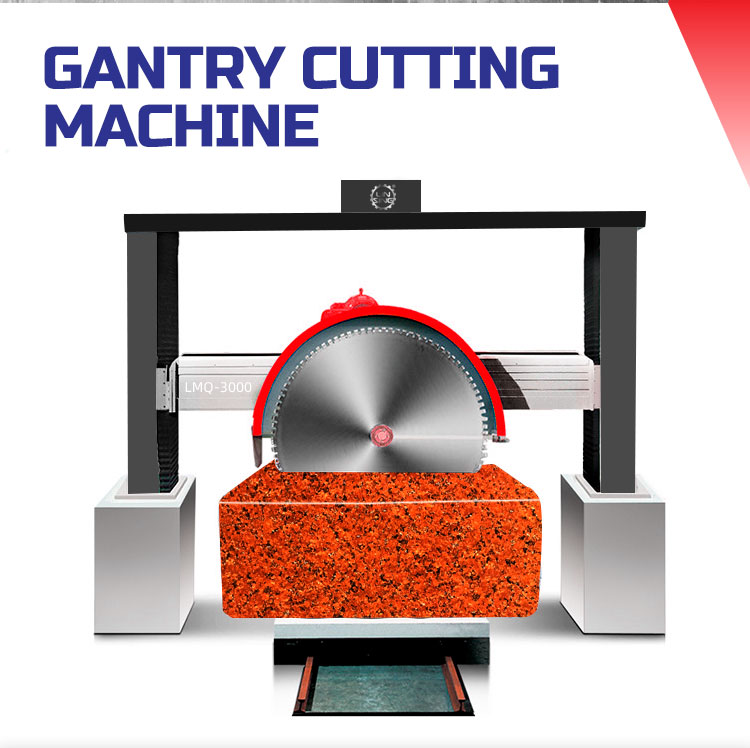 LINSING Gantry Stone Cutter Heavy Duty Block Cutting Machine for Natural Stone 9000 kg
