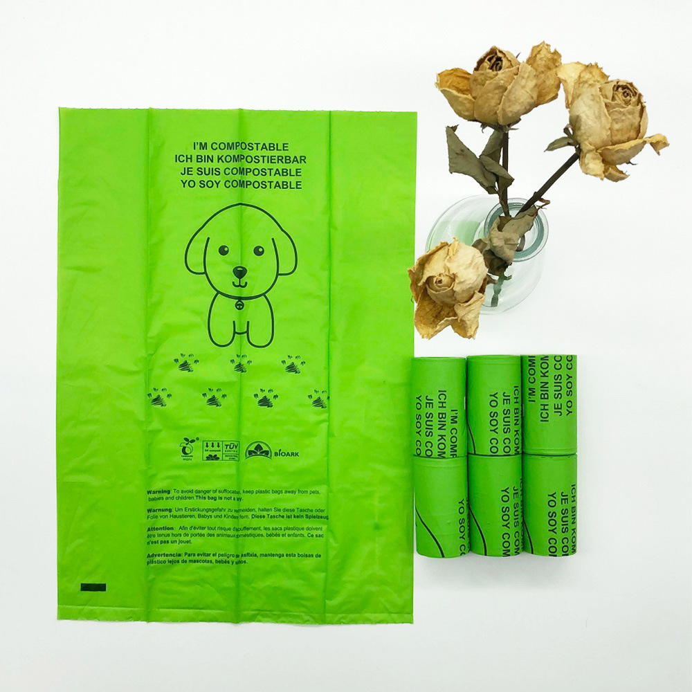 2 Rolls for Delivery 15 pcs Degradable Imported Raw Materials PET Dog Cat POP Garbage Bag