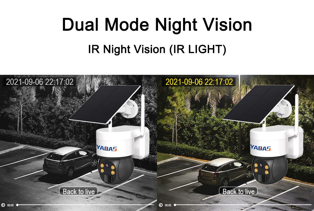 4MP PTZ CCTV Camera 90db Siren 6W 4G Solar Panel Powered Camera