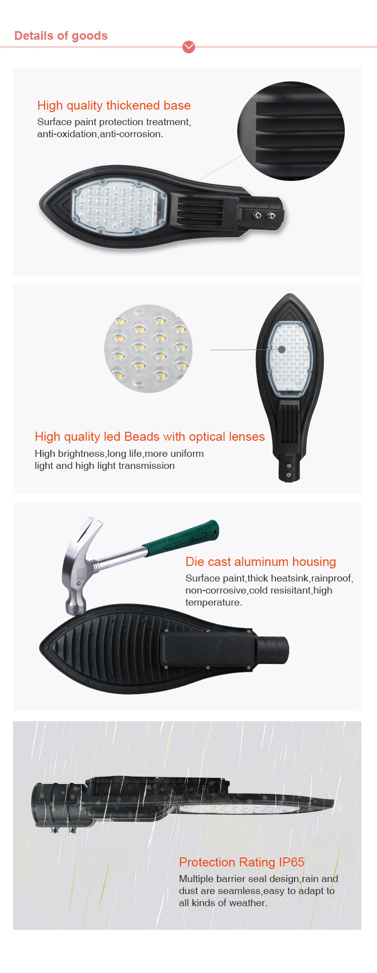 LED Street Light 150W IP65 SMD3030 Chips Outdoor Usage Street Lamp