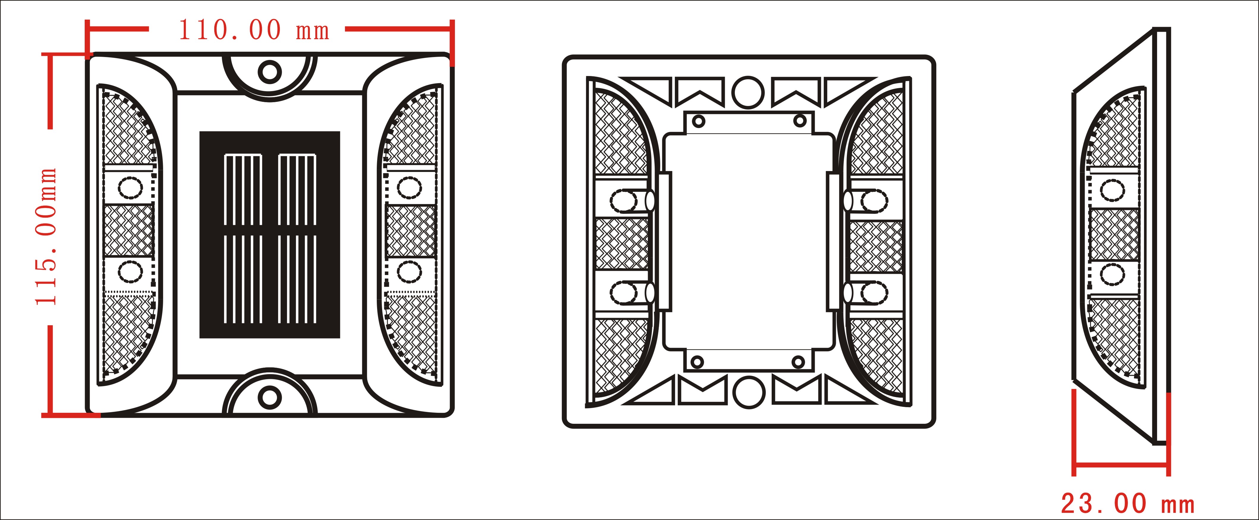 Flashing Outdoor 2V 100MA Street Reflective Markers Solar Charging