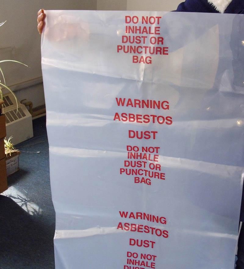 Hazardous Waste Yellow Plastic Bag Asbestos Garbage Bag,large size thicker LDPE asbestos remove bags,asbestos garbage ba