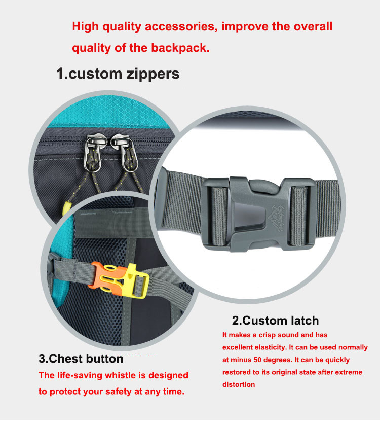 BSCI Water Resistant Hiking Backpack 60L Hiking Mountaineering Backpack
