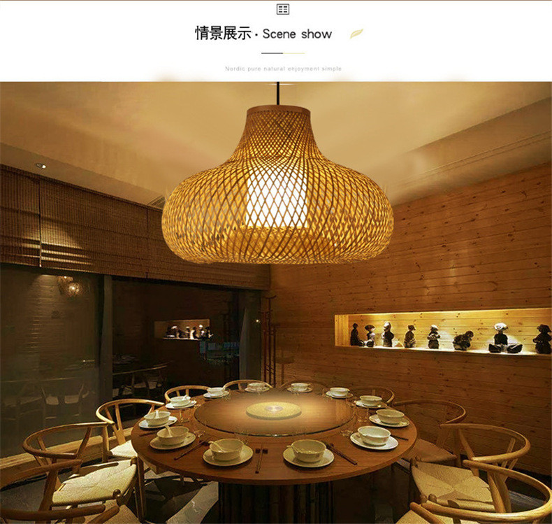 New Japanese Bamboo Ceiling Pendant Lights Handmade Retro Hanglamp Lighting(WH-WP-66)