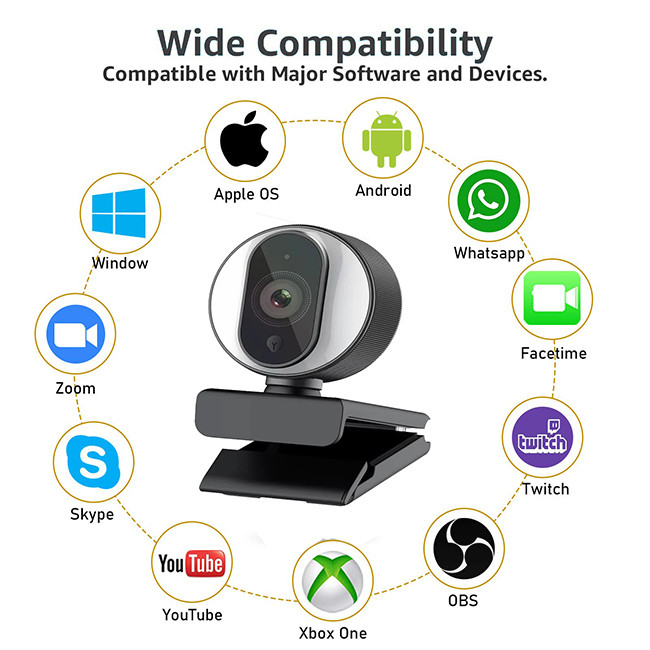 Autofocus Live Broadcast Cameras 720P 60FPS Microphone Web Camera