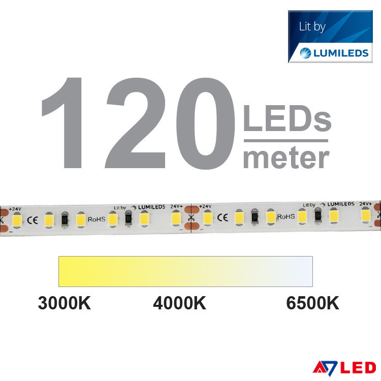 SMD 2835 Lumileds LED Strip Lights Dimmable 12V 24V Trimmable Outdoor Waterproof