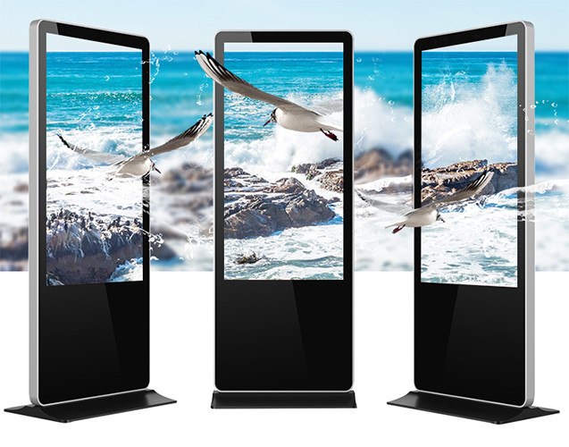 Portable Floor Standing LCD Poster Digital Signage Indoor LCD Kiosk For Shopping