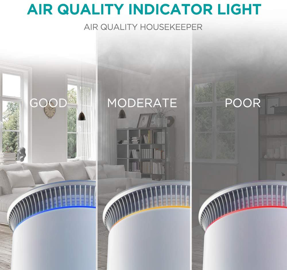 Home Office Portable Air Purifier Anion UV filter 3 fan speeds OEM