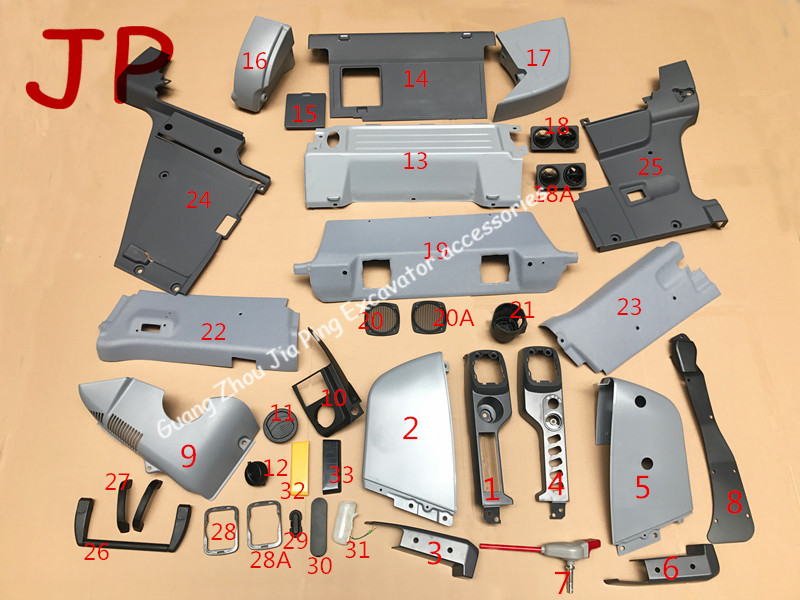 Excavator Interior Accessories Durable Komatsu PC130 200 210 240 300 450-8