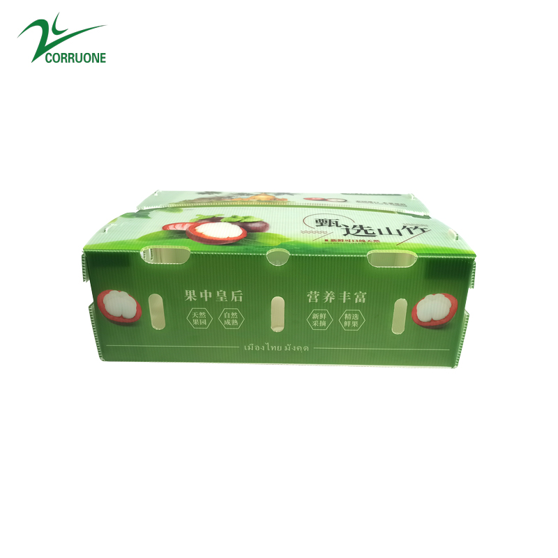 Embossing PP Vegetable Corrugated Boxes Rice Meat Corflute Box