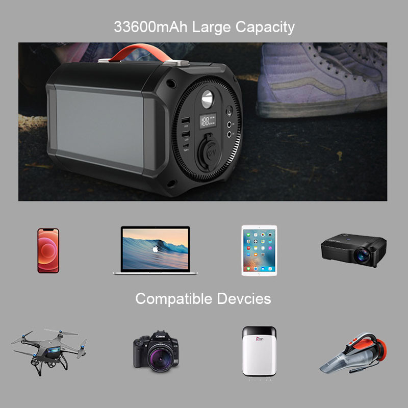 300W 33600mAh Power Charger Station Outdoor Portable Lithium Battery