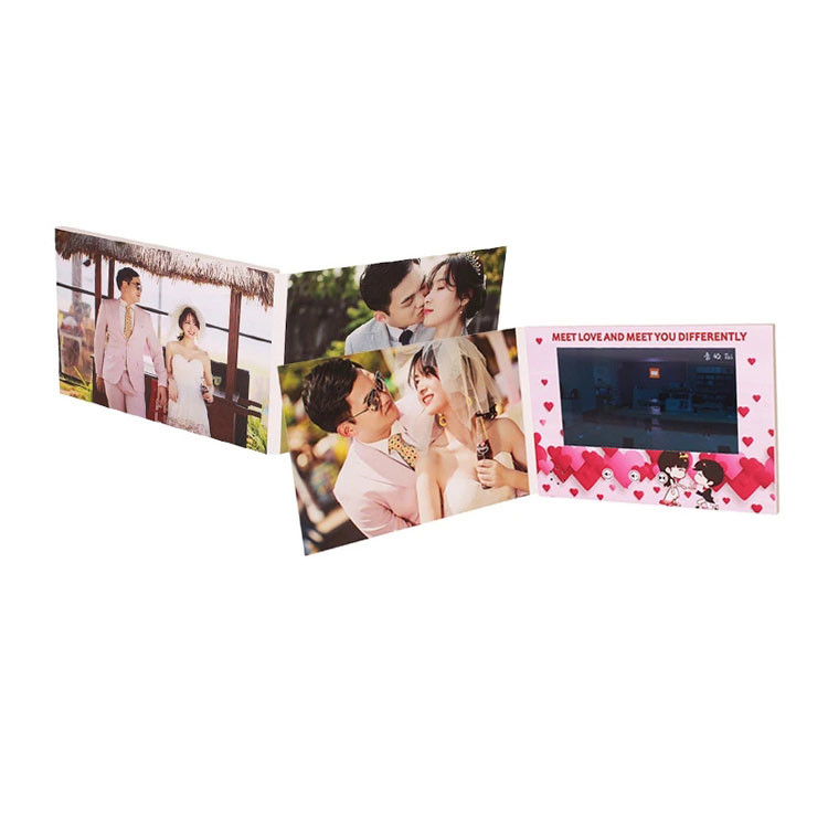 Personalized names LCD wedding photo album video for LCD video greeting card invitation