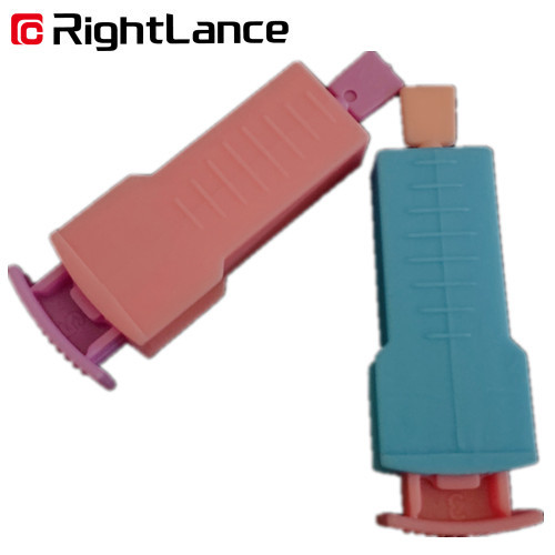 0.6in Safety Blood Lancet Blood Collection One Time Use Pink White