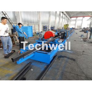 Step Beam Rack Roll Forming Machine With Welding Line , Servo Flying Saw Cutting