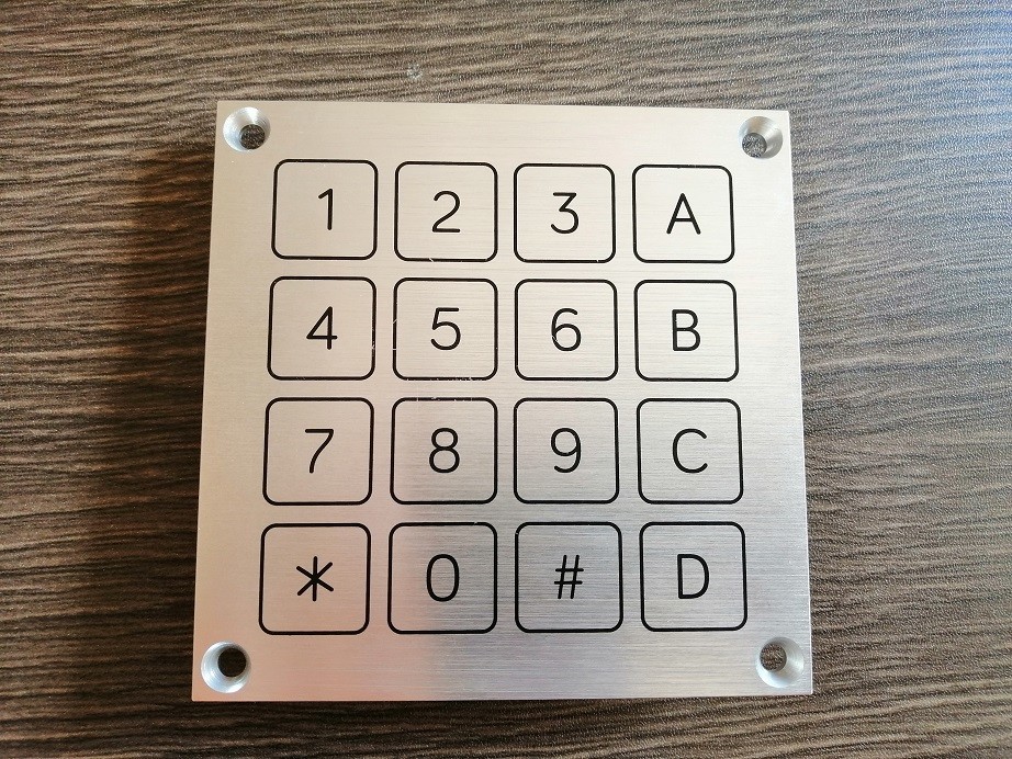 Factory supply IP68 aluminum metal piezo keypad with 16 flat keys
