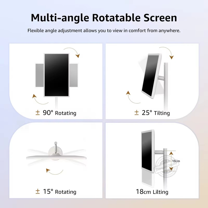 Capacitive Touch 24 Inch LCD Screen TV with Built-in Dual Microphone and Android 12
