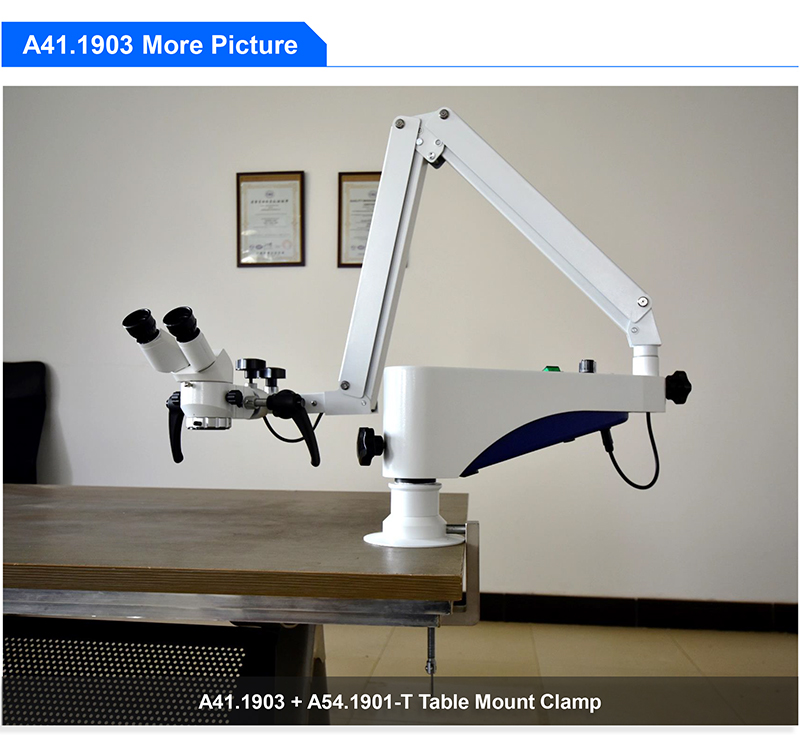 A41.1903 One Head 0-180° Manual Step Zoom Dental Operating Microscope 4.8x -16x
