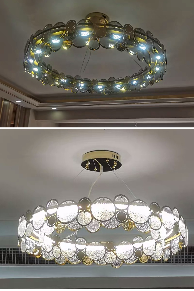 Modern chandelier lighting smoke gray glass round luxury crystal ceiling chandelier lighting(WH-CY-213)