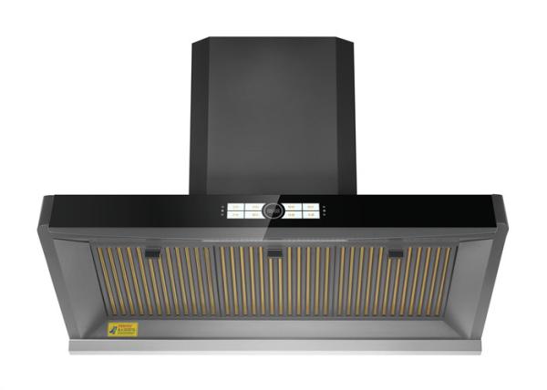 Electric Commercial Range Hood 0.8mm Touch Panel Wall Mount / Island 2400CBM