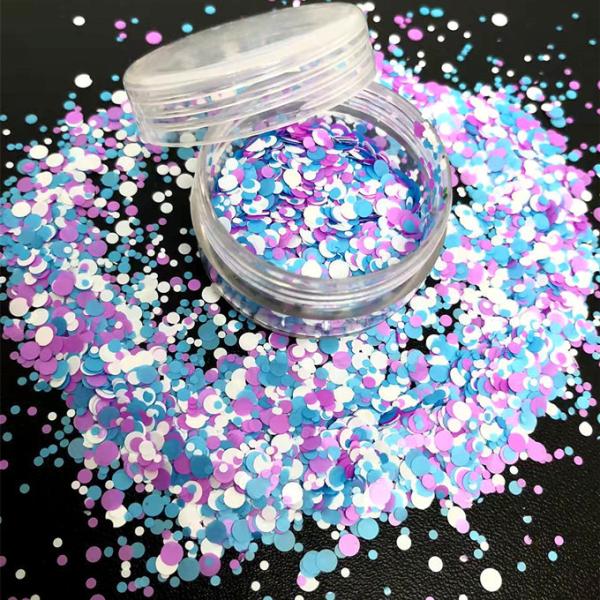 Customs Glitter Option Loose Glitter in Polyester for Shaped Heart Star Moon Dot