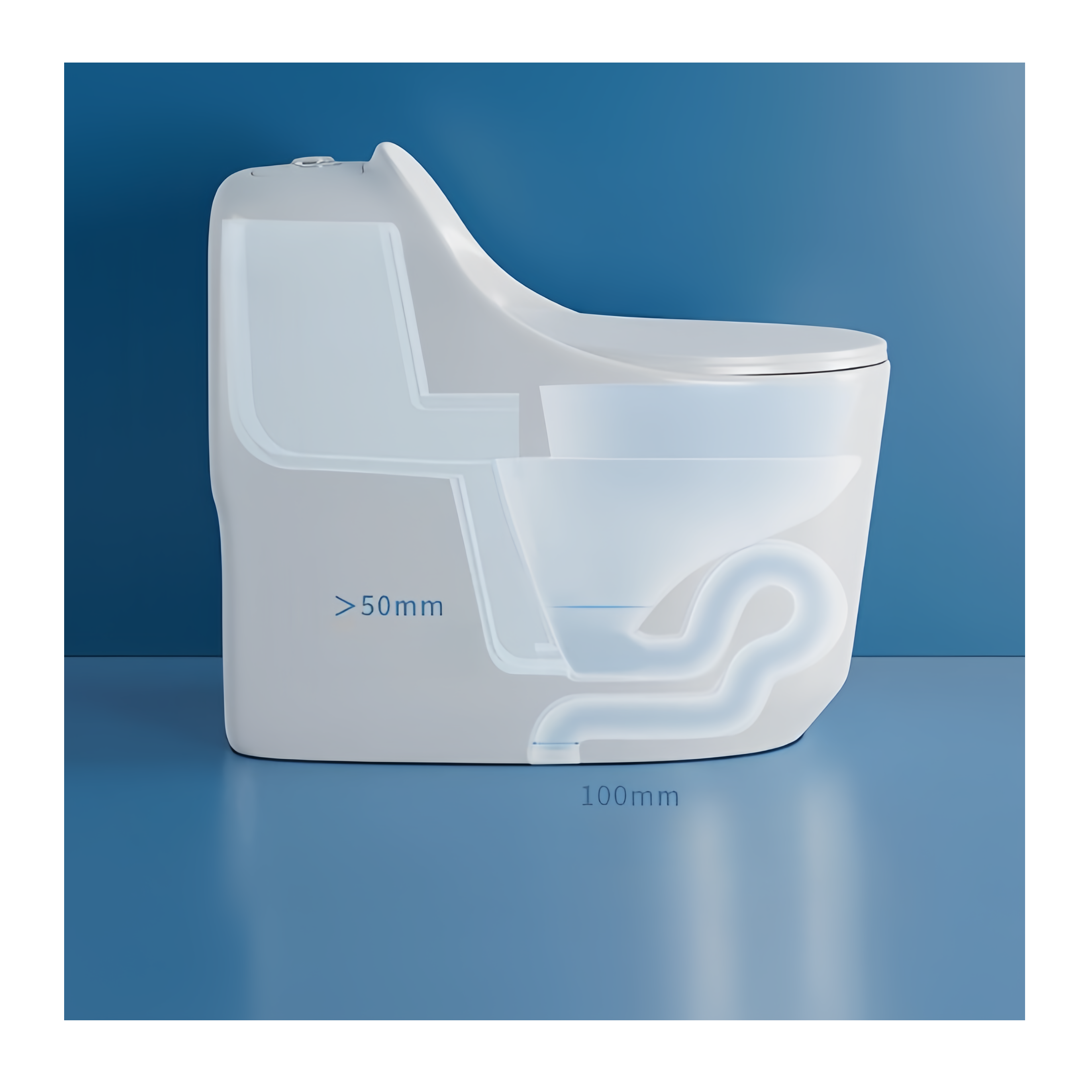 Slowly Closing Seat Cover One-Piece Elongated Non-Electric Toilet for American Market