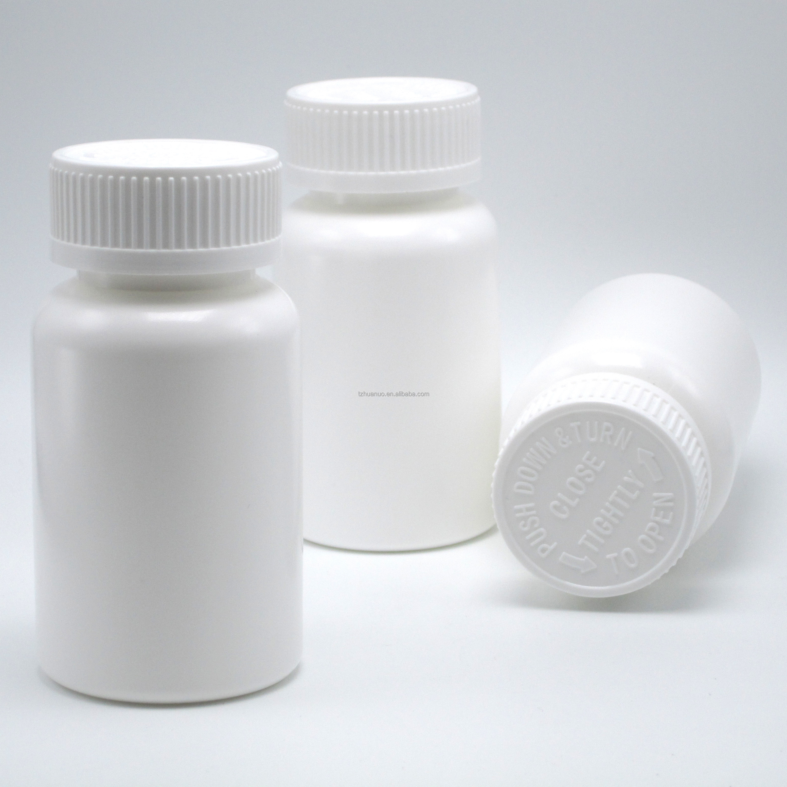 Collar Material PE 150ml Empty Round Plastic Bottle with Child Resistant Lids